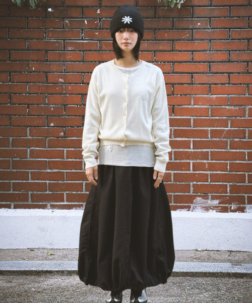 LOGO CARDIGAN - 2 COLORS CREAM