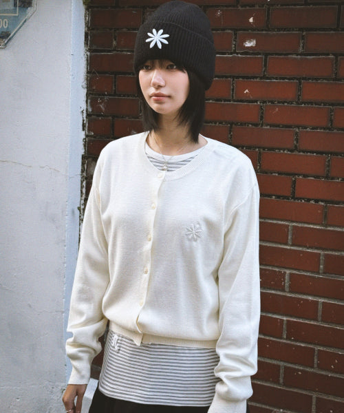 LOGO CARDIGAN - 2 COLORS CREAM