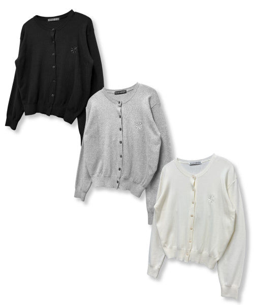 LOGO CARDIGAN - 2 COLORS BLACK