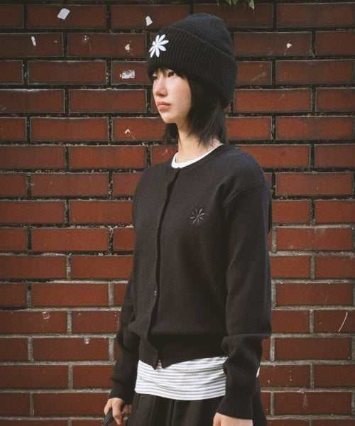 LOGO CARDIGAN - 2 COLORS BLACK