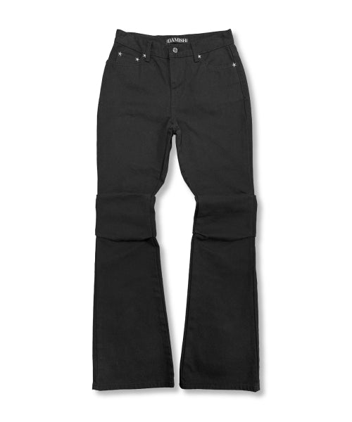STAR SHIRRING PANTS BLACK
