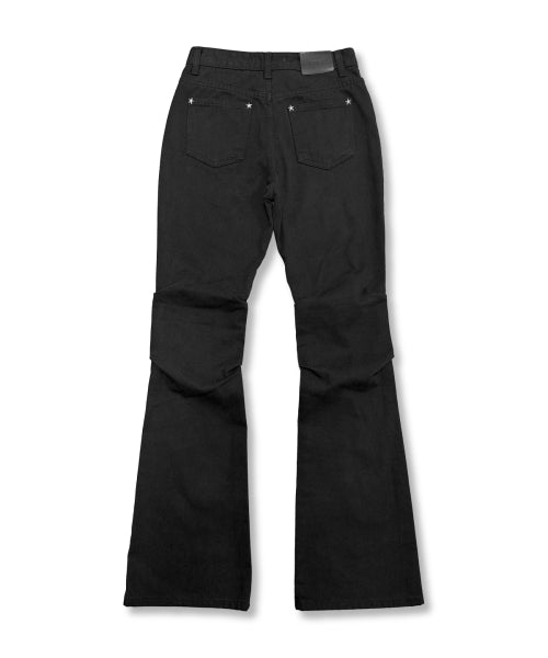 STAR SHIRRING PANTS BLACK