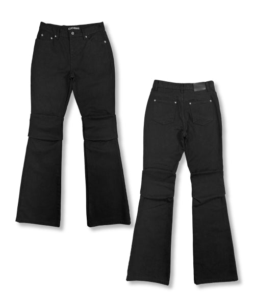 STAR SHIRRING PANTS BLACK