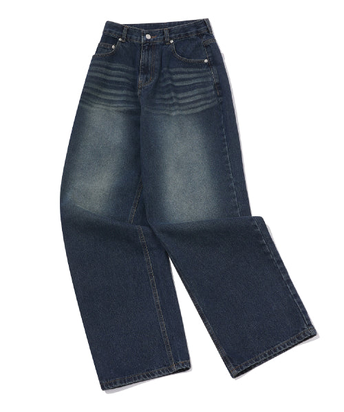 WOMEN WIDE DENIM PANTS - 2 COLORS INDIGO