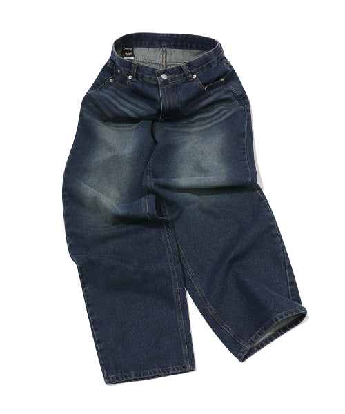 WOMEN WIDE DENIM PANTS - 2 COLORS INDIGO