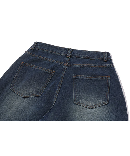 WOMEN WIDE DENIM PANTS - 2 COLORS INDIGO