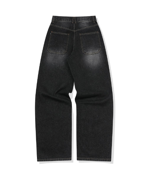 WOMEN WIDE DENIM PANTS - 2 COLORS BLACK