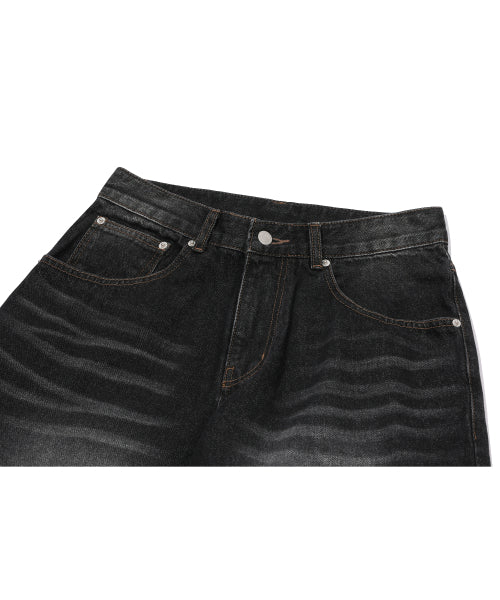 WOMEN WIDE DENIM PANTS - 2 COLORS BLACK