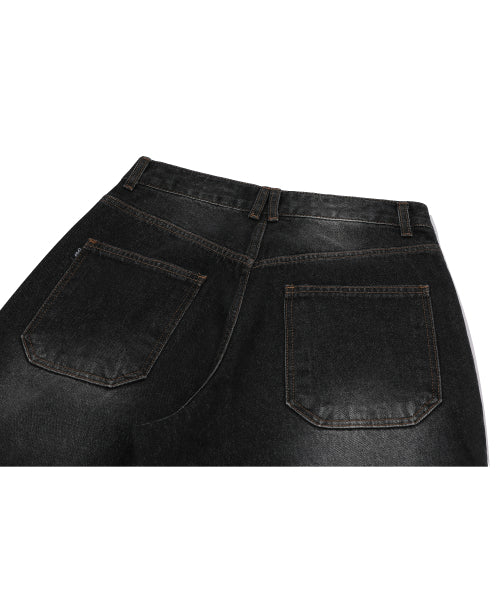 WOMEN WIDE DENIM PANTS - 2 COLORS BLACK