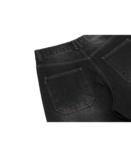 WOMEN WIDE DENIM PANTS - 2 COLORS BLACK