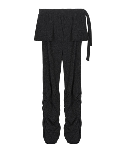 SHIRRING LAYERED SKIRT PANTS #徐睿知同款! - 2 COLORS CHARCOAL