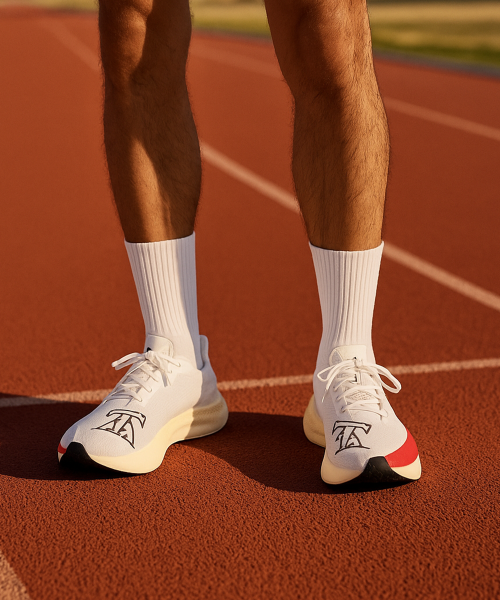 COOLMAX CUSHIONING RUNNING CREW SOCKS - 6 COLORS WHITE