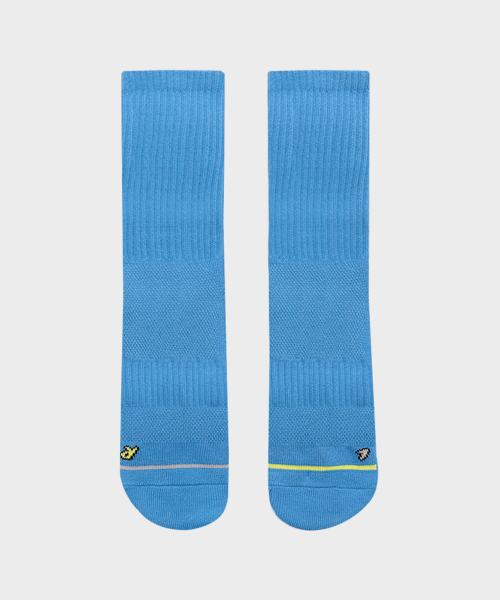 COOLMAX CUSHIONING RUNNING CREW SOCKS - 6 COLORS BLUE