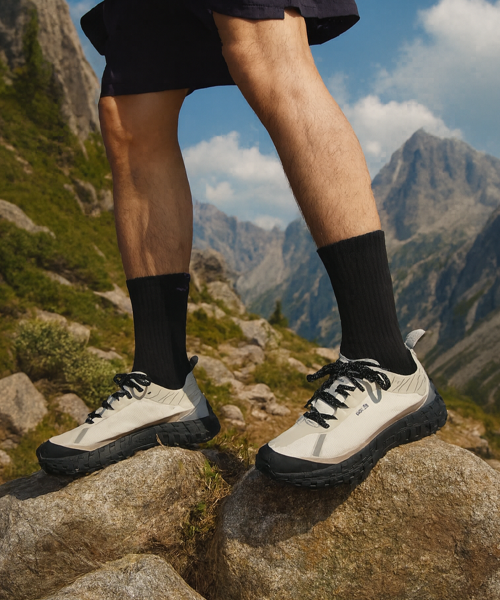 COOLMAX CUSHIONING RUNNING CREW SOCKS - 6 COLORS BLACK