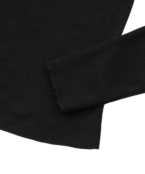 BUTTON LONG SLEEVE TEE - 2 COLORS BLACK