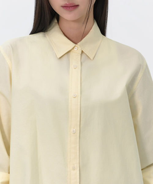 WOMENS RELAXED OXFORD SHIRT #韓韶禧同款! - 5 COLORS CREAM