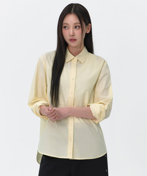 WOMENS RELAXED OXFORD SHIRT #韓韶禧同款! - 5 COLORS CREAM
