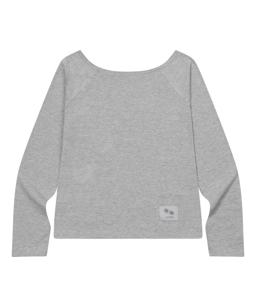 OFF SHOULDER LONG SLEEVE TEE - 3 COLORS BLACK