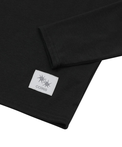OFF SHOULDER LONG SLEEVE TEE - 3 COLORS BLACK