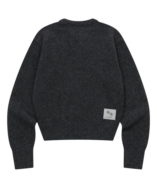ROUND NECK CROP KNIT - 4 COLORS BLACK