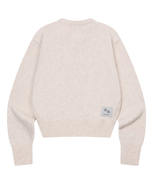 ROUND NECK CROP KNIT - 4 COLORS BLACK