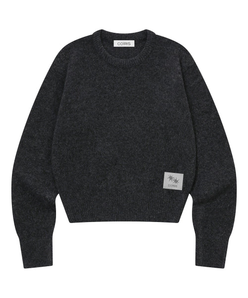 ROUND NECK CROP KNIT - 4 COLORS BLACK