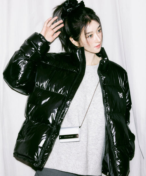 NICOLE BUTTERFLY GLOSSY PUFFER PADDING #徐睿知同款! - 3 COLORS BLACK