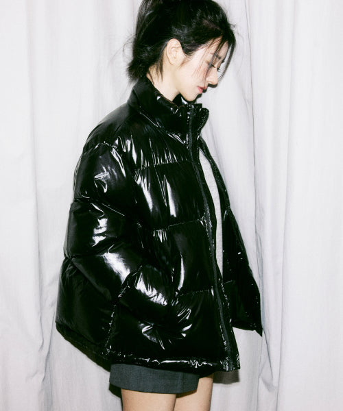 NICOLE BUTTERFLY GLOSSY PUFFER PADDING #徐睿知同款! - 3 COLORS BLACK
