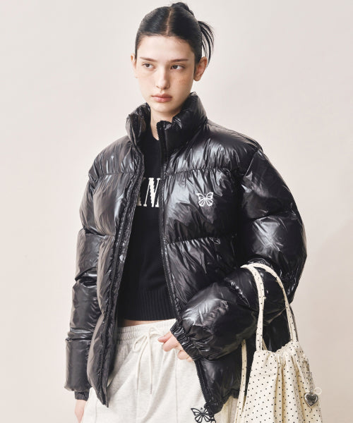 NICOLE BUTTERFLY GLOSSY PUFFER PADDING #徐睿知同款! - 3 COLORS BLACK
