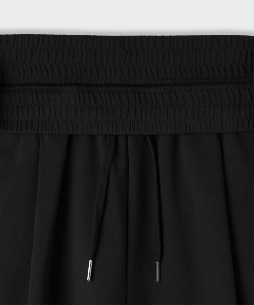 WOMENS ONE TUCK BERMUDA SWEAT PANTS #韓韶禧同款! - 4 COLORS BLACK