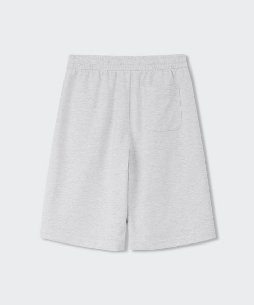 WOMENS ONE TUCK BERMUDA SWEAT PANTS #韓韶禧同款! - 4 COLORS LIGHT GREY