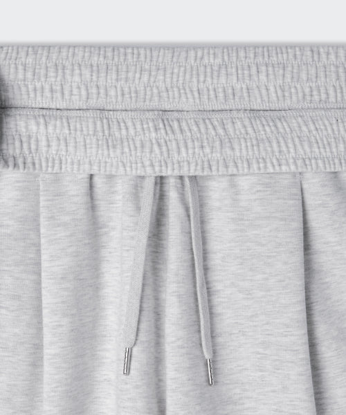 WOMENS ONE TUCK BERMUDA SWEAT PANTS #韓韶禧同款! - 4 COLORS LIGHT GREY