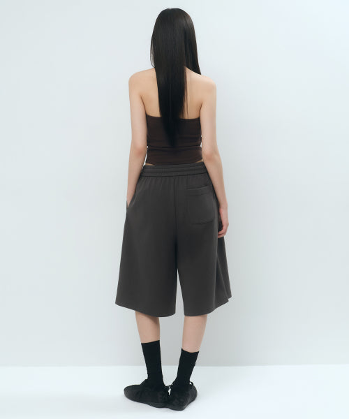 WOMENS ONE TUCK BERMUDA SWEAT PANTS #韓韶禧同款! - 4 COLORS AS SHOWN