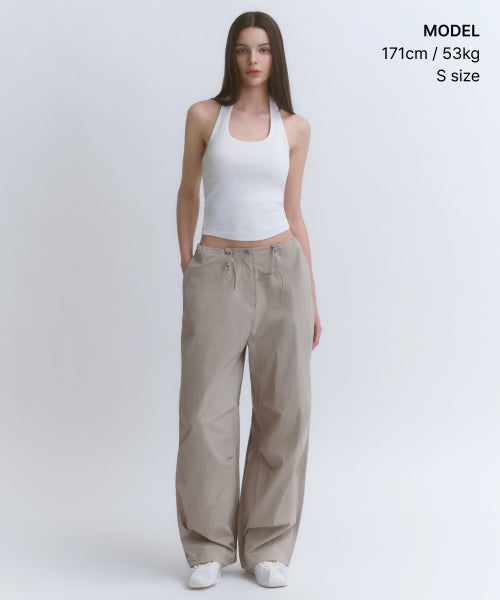 WOMENS SLIM HALTER TOP #韓韶禧同款! - 3 COLORS WHITE