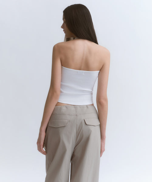 WOMENS SLIM HALTER TOP #韓韶禧同款! - 3 COLORS WHITE