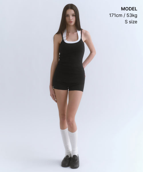 WOMENS TURN DOWN MICRO JERSEY SHORTS #韓韶禧同款! - 3 COLORS BLACK