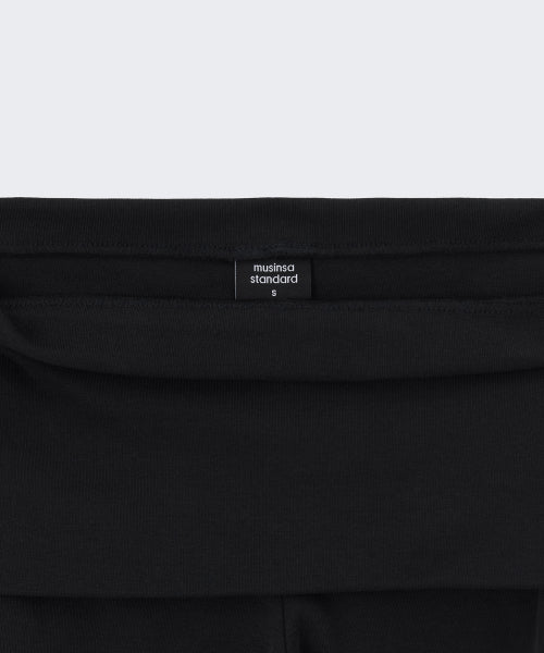 WOMENS TURN DOWN MICRO JERSEY SHORTS #韓韶禧同款! - 3 COLORS BLACK