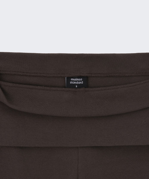 WOMENS TURN DOWN MICRO JERSEY SHORTS #韓韶禧同款! - 3 COLORS BROWN