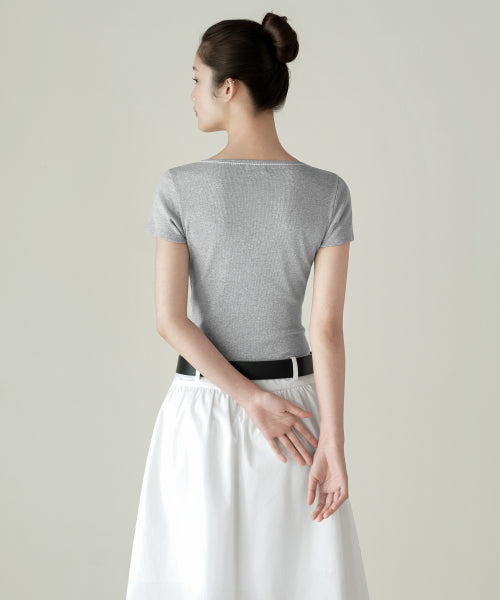 WOMENS LACE TRIM SHORT SLEEVE JERSEY CARDIGAN #韓韶禧同款! - 3 COLORS GREY