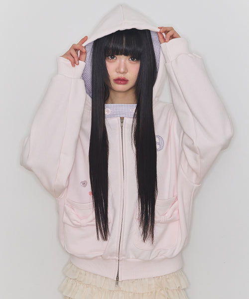 POCKET HOODIE PINK - 2 COLORS PINK
