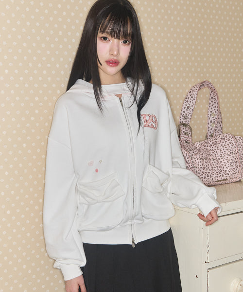 POCKET HOODIE PINK - 2 COLORS WHITE