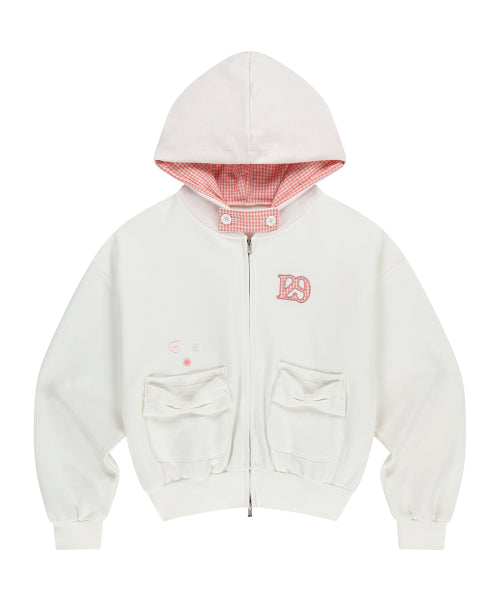 POCKET HOODIE PINK - 2 COLORS WHITE