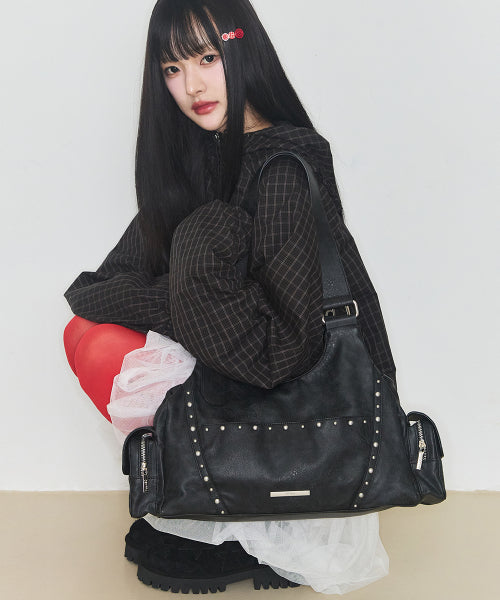 DOUBLE POCKET SHOULDER PINK - 2 COLORS BLACK