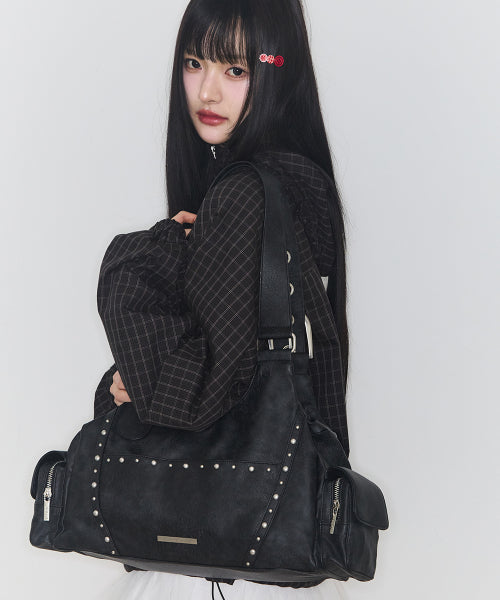 DOUBLE POCKET SHOULDER PINK - 2 COLORS BLACK