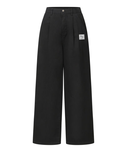 PINTUCK WIDE PANTS BLACK