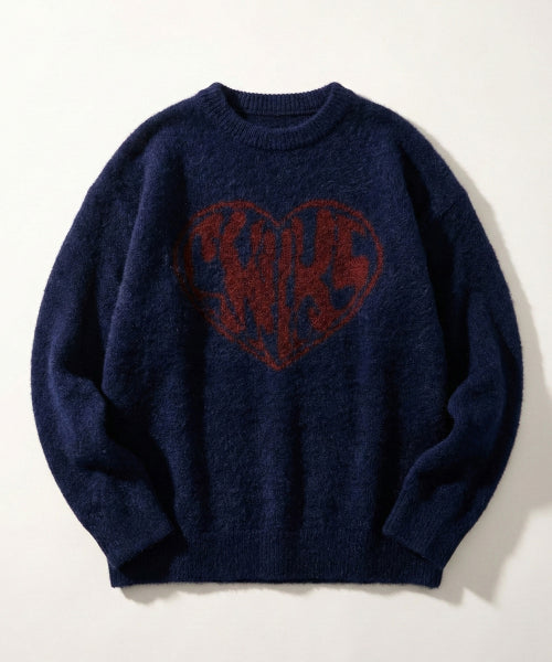 Heart Chicks Overfit Round Knit Brown