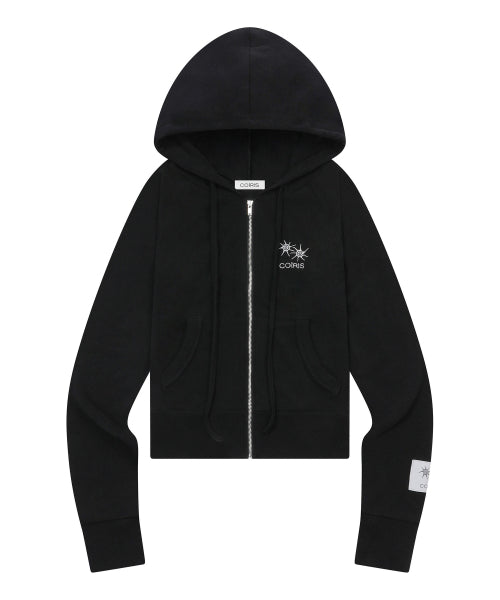 SLIM FIT CROP HOODIE - 2 COLORS BLACK