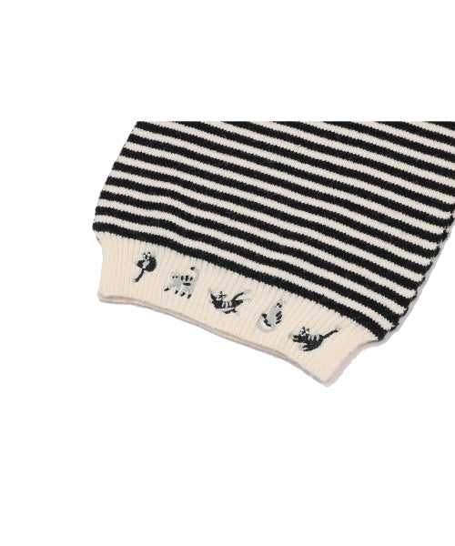 CAT STITCH STRIPE MUFFLER - 3 COLORS AS SHOWN