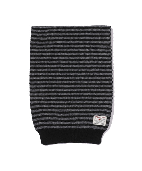 CAT STITCH STRIPE MUFFLER - 3 COLORS BLACK