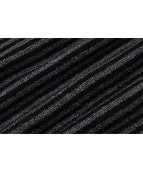 CAT STITCH STRIPE MUFFLER - 3 COLORS BLACK